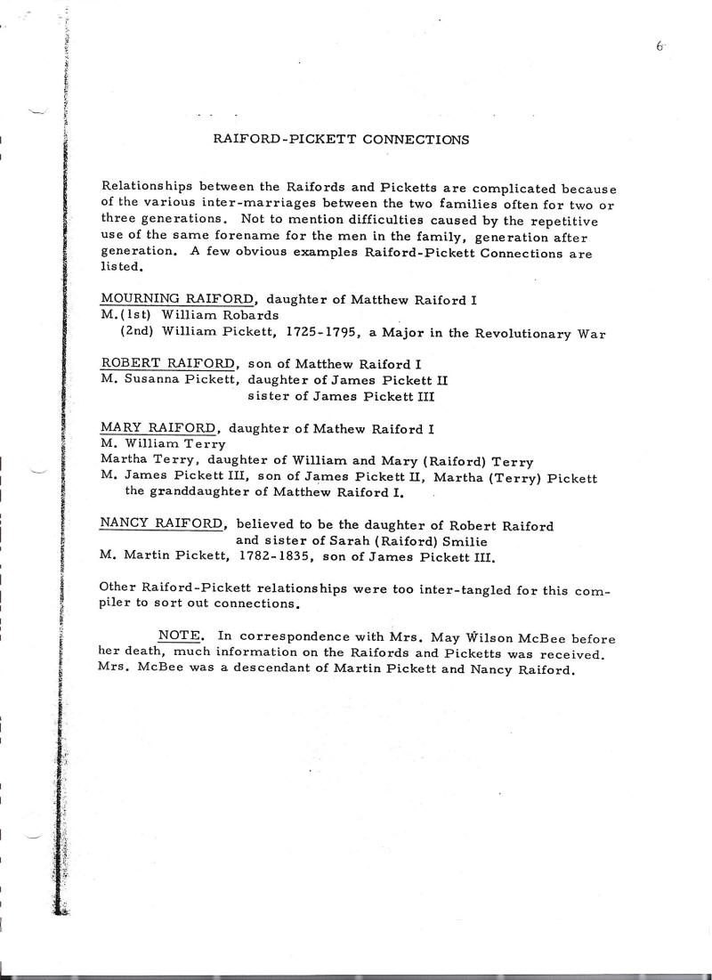 Raiford Pickett Connections